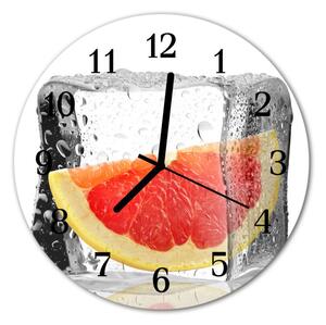 Ceas de perete din sticla rotund Grapefruit Grapefruit Ice Cream Ice roz
