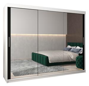 Dulap de haine 250 cm Toki 3 (alb mat + negru mat). 1065112