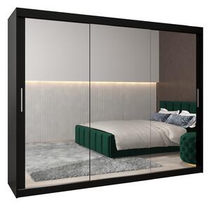 Dulap de haine 250 cm Toki 3 (negru mat + negru mat). 1065116