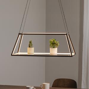 Lucande Lampă suspendată LED Mensola, negru, aluminiu, 75 cm, reglabil, Negru, Camera de zi / sufragerie, Aluminiu, Modern
