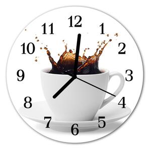 Ceas de perete din sticla rotund Cafea Alimente și băuturi alb