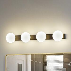 Lucande Aplică de perete LED pentru baie Myrra, negru, sticlă, 60 cm, IP44