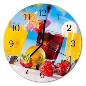 Ceas de perete din sticla rotund Cocktail Alimente și băuturi Multi-colorat