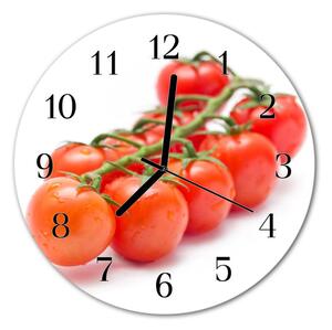 Ceas de perete din sticla rotund Tomate Alimente și băuturi Red