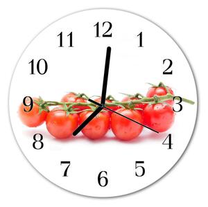 Ceas de perete din sticla rotund Tomate Alimente și băuturi alb