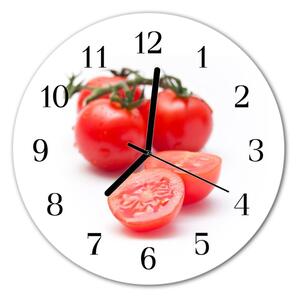Ceas de perete din sticla rotund Tomate Alimente și băuturi Red