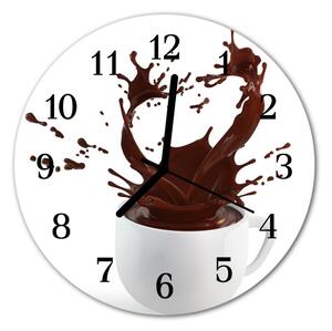 Ceas de perete din sticla rotund Cafea Alimente și băuturi alb