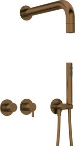 SILIA – Set de duș cu montare îngropată, pălărie de duș fixă, bronz periat (NQS_C0XK)