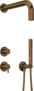 SILIA – Set de duș cu montare îngropată, pălărie de duș fixă, finisaj Bronz periat (NQS_C9XK)