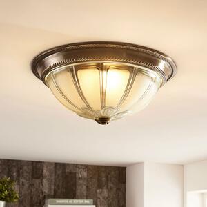 Lindby plafonieră LED Henja, alamă antică, Ø 32 cm, dimabil, reglabil, Bronz / Alamă Veche, Camera de zi / sufragerie, Sticlă, Antichitate