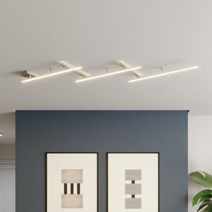 Trio Lighting Plachetă plafonieră LED Indira, dimabilă, nichel, reglabil, Gri, Camera de zi / sufragerie, Metal, Modern