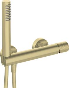 Baterie pentru duș SILIA HEXA, cu set de duș – Finisaj auriu periat – Cod BHS_R41M