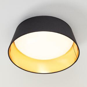 Plafonieră textilă Ponts negru-auriu cu LED-uri