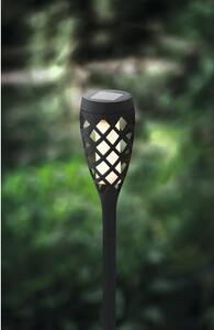 Lampă solară cu LED torță 3000K, plastic/negru