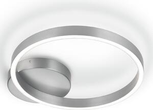 Knapstein Plafonieră cu LED Anel-40, nichel mat, direct/indirect, reglabil, Gri, Camera de zi / sufragerie, Metal, Modern