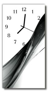 Ceas de perete din sticla vertical Abstracție linie alb-negru