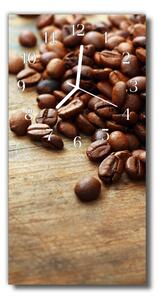 Ceas de perete din sticla vertical Bucătărie boabe de cafea maro