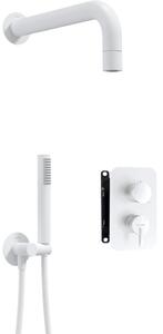 Set de duș SILIA, montaj îngropat cu BOX, pară de duș – Cod BXYZAQSM finisaj alb