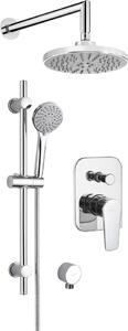 Set de duș încastrat ALPINIA, cu cap de duș și duș de mână multifuncțional, finisaj cromat – Cod NAC_09GA