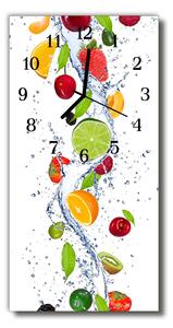 Ceas de perete din sticla vertical Bucătărie fructe de culoare apă