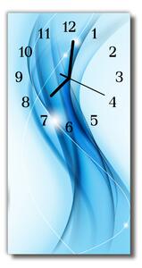 Ceas de perete din sticla vertical Arta grafică model albastru