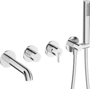 Baterie cadă încastrată SILIA, cu set de duș, finisaj cromat – Cod BQS_018P