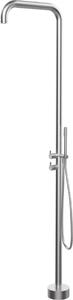 Coloana de duș freestanding SILIA, pentru grădină sau baie (interior/exterior), finisaj oțel șlefuit – Cod NQS_F4GM