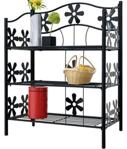 Deuba Raft metalic cu model de flori - 60x30x70 cm