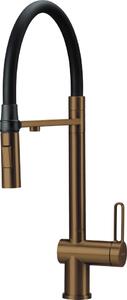 Baterie bucătărie MAGNETIC, cu racord filtru de apă & pipă flexibilă, finisaj bronz periat – Cod BRM_C75M