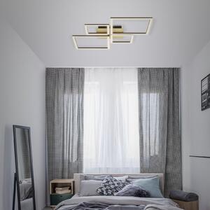 Briloner Plafonieră LED Frame, aurie, dimabila, 4 becuri, reglabil, Auriu / Alamă, Camera de zi / sufragerie, Metal, Modern, Plafon cu flacără multiplă