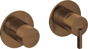 Baterie duș îngropată SILIA, cu comutator orizontal, bronz periat – Cod BQS_C46P
