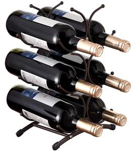 Suport Metalic Pufo pentru Sticle de Vin– Organizator Elegant pentru Depozitare si Expunere Stilata a Vinurilor