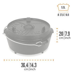 Ceaun Petromax FT6 cu capac și piciorușe fontă 36,4x20 cm