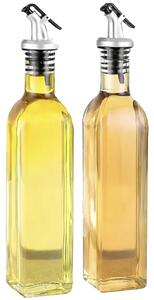 Set 2 Recipiente din sticla Pufo pentru Ulei si Otet, 2 x 400 ml – Dozare Usoara, Depozitare Eleganta ,Design Elegant pentru Bucatarie