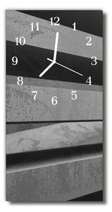 Ceas de perete din sticla vertical Art curea gri