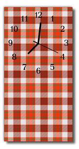 Ceas de perete din sticla vertical Geometrie grila roșu