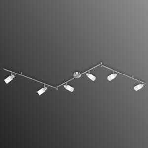 JUST LIGHT. GmbH Plafonieră LED Max 3 segmente, 6 becuri, Metalic, Camera de zi / sufragerie, Metal, Modern