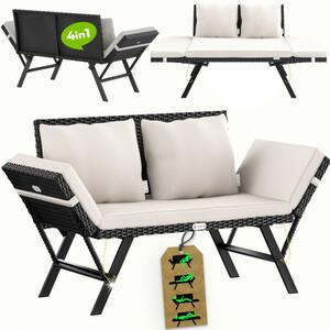 Deuba Banca ratan de gradina 176x56x81cm - neagra