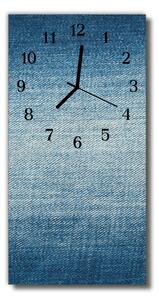 Ceas de perete din sticla vertical Albastru de fibre textile
