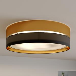 TK Lighting Plachetă plafonieră Hilton, negru/auriu, Ø 60cm, reglabil, Negru, Camera de zi / sufragerie, Metal, Modern