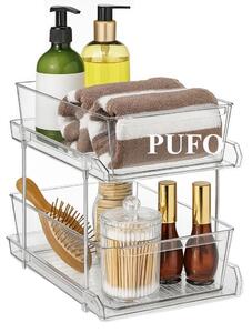Organizator Multifunctional cu 2 Nivele, 32 x 18.5 x 23 cm, 9L – Cutie de Depozitare cu Acces Rapid pentru Casa si Birou