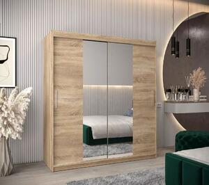 Dressing Alex, 180x60x200cm, cu oglinda, Sonoma, Pal 18 mm