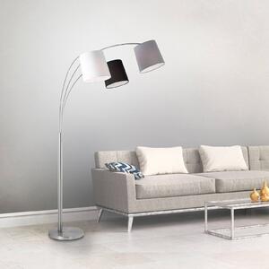 JUST LIGHT. GmbH Lampă de podea Melvin, 3 becuri, negru/gri/alb, Metalic, Camera de zi / sufragerie, Metal, Modern, Arc în picioare