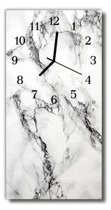 Ceas de perete din sticla vertical Argint marmura