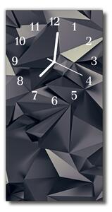 Ceas de perete din sticla vertical Geometria artei negru