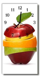 Ceas de perete din sticla vertical Bucătărie de fructe de culoare mere