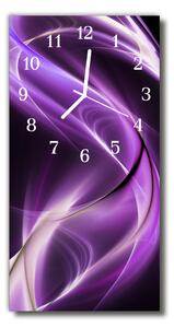 Ceas de perete din sticla vertical Natura valuri abstracte violet