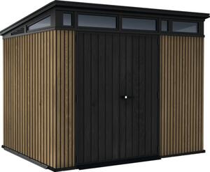Casuță de grădină Keter Signature 9x7 plastic 279x218 cm maro nuc