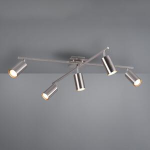 Trio Lighting Spot de plafon Marley, nichel mat 5 becuri, reglabil, Gri, Camera de zi / sufragerie, Metal, Modern