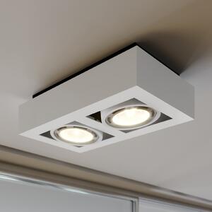 Arcchio spot de plafon Ronka, 34 cm, 2 becuri, alb, GU10, reglabil, Alb, Camera de zi / sufragerie, Metal, Modern